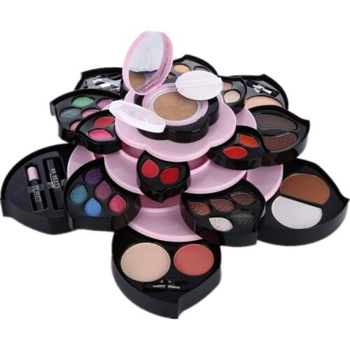 New High Quality Rotating Big Rose Makeup kit,Fashion cosmetics set,Solid Lipgloss,WaterProof Mascara,Magic Eyeshadow,Lipstick
