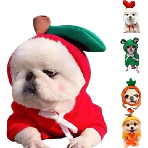Autumn Winter Carrot Banana Fog Dog Puppy Drawstring Hoodie Pet Warm Clothing Dog Clothes for Small Dog Clothing Warm Clothing