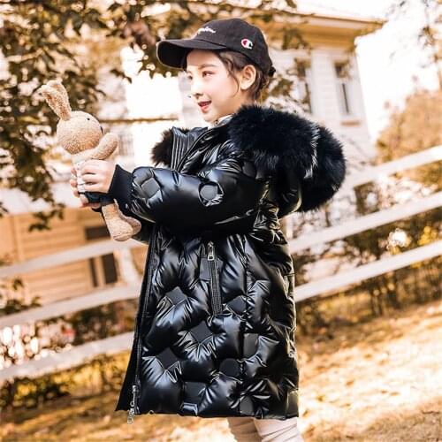 Girls Coat Parka Fur Hoodies Coat Girl Thick Warm Girls Jackets Outerwear Winter Childrens Clothing Girl 6 8 10 12 14