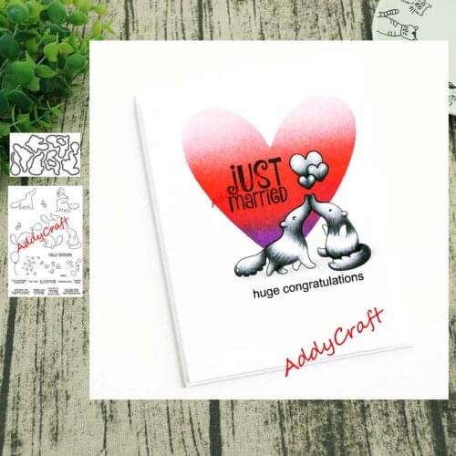 Arctic fox Metal cutting dies and Clear Stamps Transparent Silicone Seal for DIY scrapbooking photo album Decorative