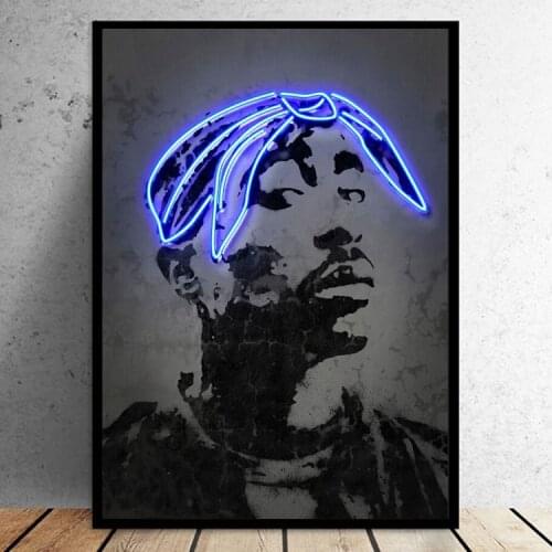 Pop Singer Tupac Portrait Canvas Art Decorative Painting Posters Prints Wall Art Pictures for Living Room Decor