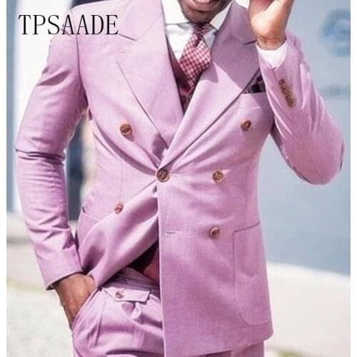 Latest Coat Pant Designs Custom Made Double Breasted Men Suit 2 Pieces Slim Fit costume homme mariage Wedding Groom Tuxedos