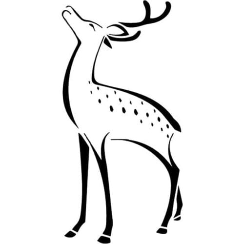 Simple Sika Deer Cartoon Sticker High Quality Waterproof Car Stickers Decoration Personality PVC Waterproof Decal Black/White