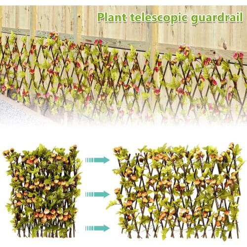 Expandable Fence Stretchable Foliage Privacy Fence Faux Plant Flower Fence Outdoor Garden Balcony Patio Party Home Decoration