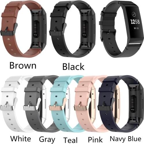 Leather Smart Watch Band For Fitbit Charge 4 Universal Replacement Wristband Strap For Charge 3 Charge 3E SmartWatch Accessories