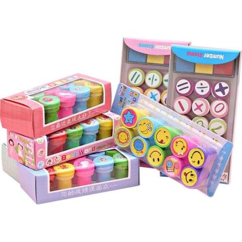 20 Pcs Cute Smiling Face Stamp Diy Handmade Scrapbook Photo Album Decorazioni Forniture Teacher Kids Students Toy Gift Stamp