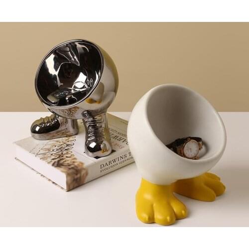 Nordic light luxury cute feet porch key storage ornament living room desktop candy snack storage decoration adornos para casa