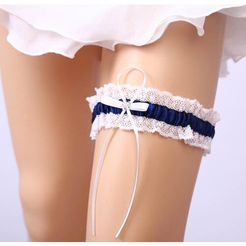 Wedding Garters Rhinestone Lace Embroidery Floral Sexy Garters for Women/Bride Thigh Ring Bridal Leg Garter Apparel Accessories