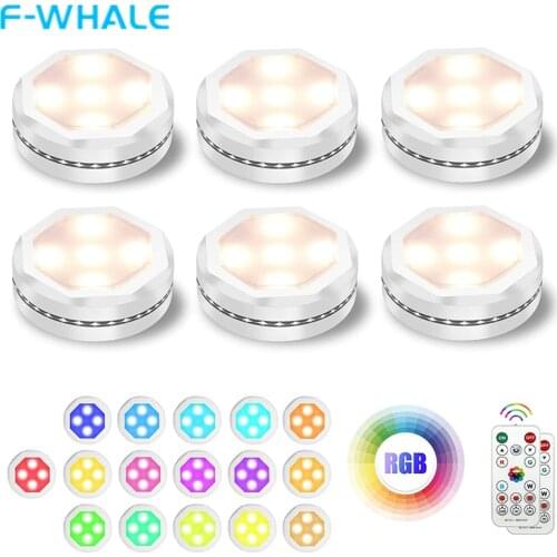 Led Puck Lights with Remote Control Wireless Color Changing Dimmable Under Cabinet Lighting Stick on Closet Lights with Timing