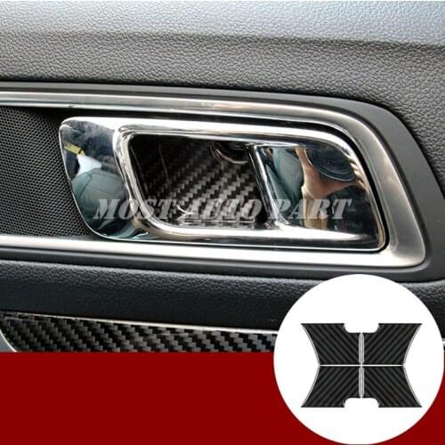 Carbon Fiber Car Door Handle Bowl Trim Cover 4pcs For Ford Explorer 2013-2018 Car accesories interior Car decoration