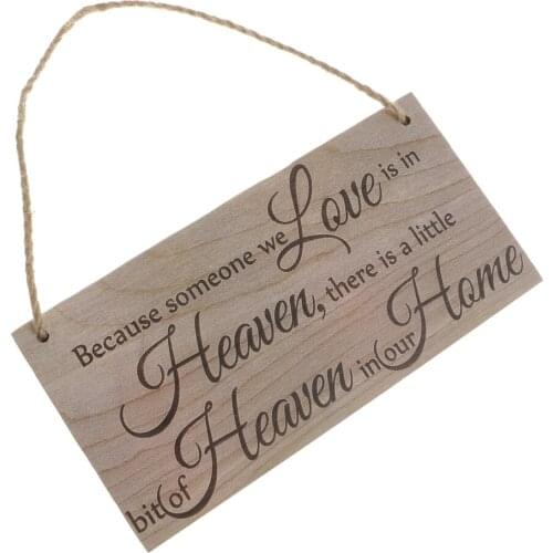 Vintage Plaque Wooden Board Decoration-Because Someone We Love Is In Heaven