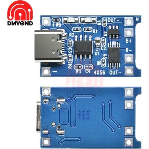 TYPE C USB 5V 1A 18650 TC4056A Lithium Battery Charger Module Charging Board 1A Li-ion With Protection Dual Functions