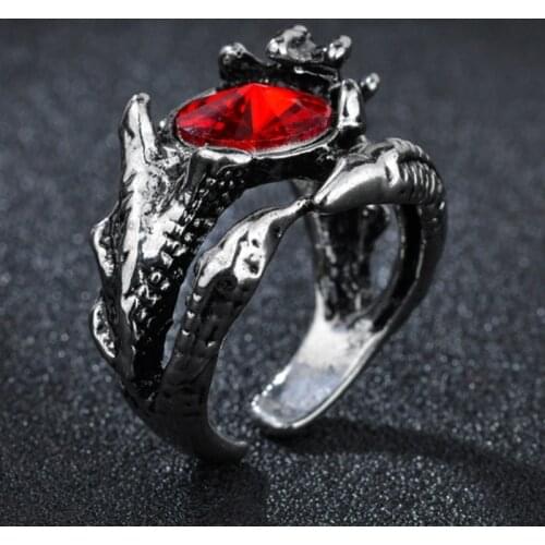 Vintage Vimpaire Red Crystal Dragon Claw Ring For Women Pink Engagement Rings Male Fashion Jewelry New Design