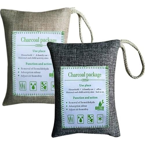 Breathe Green Bamboo Charcoal Odor Eliminator Bag (4-Pack), Activated Charcoal Odor Absorberfor Home, Pets, Car, Closet, Basemen