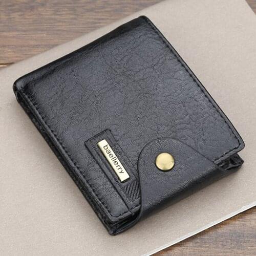 High Quality Men Small Mini Wallets Card Holder Thin Wallets Vintage PU Leather Coin Pocket Purse Fashion Hasp For Male Wallet