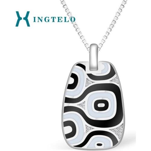 XINGTELO 925 Sterling Silver Pendant and Chain Anniversary Accessories for Women Geometric Pendant Silver Chain Set