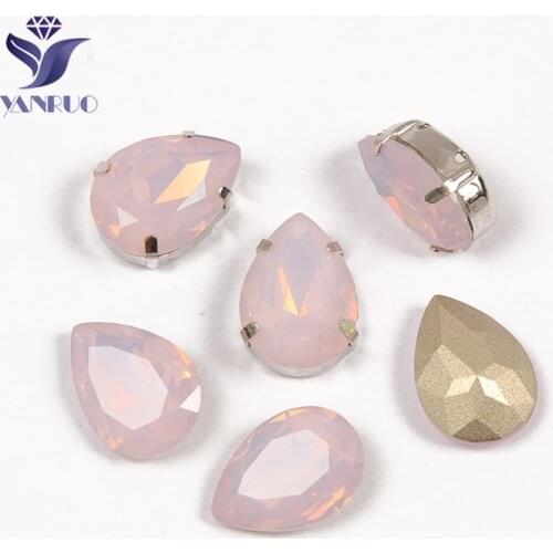 YANRUO 4320 Rose Water Opal Sew On Glass Rhinestones Diamonds Crystal Sewing Dress Decoration