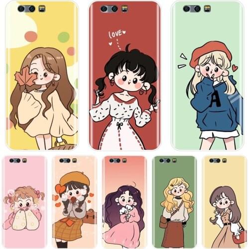 Japanese Girl Back Cover For Huawei Honor 10 9 8 8X MAX 7 7S 7X 7A 7C Pro Phone Case Silicone For Huawei Honor 7 8 9 10 Lite