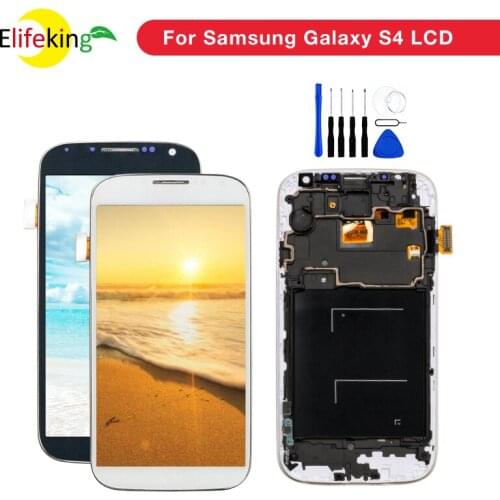 10PCS/Lot Grade AAA LCD Touch Screen For Samsung Galaxy S4 i9500 i9505 LCD Screen Digitizer Assembly with Frame Free shipping