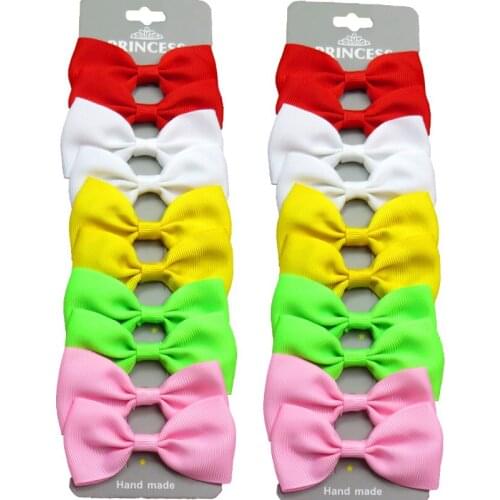 20PCS/Lot Lovely Bright MIX Color Hairpins Grosgrain Ribbon Bow Clips 2020 Korean Creativity Hair Accessories For Baby Girls NEW