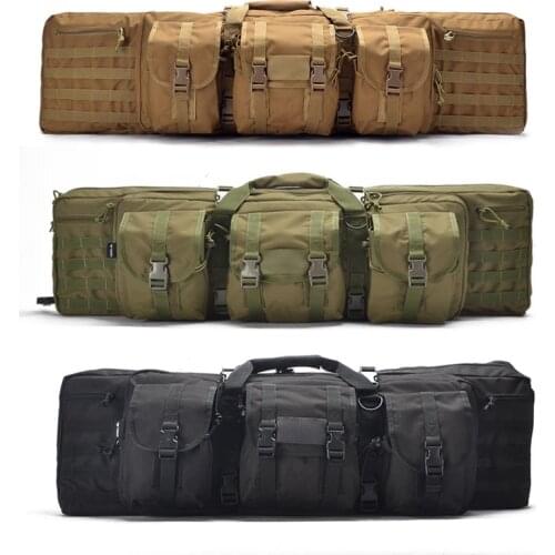 93CM/118CM/142C Army Tactical Gun Shooting Hunting Bag Molle Double Airsoft Rifle Case Gun Carry Shoulder Bag Military Backpack