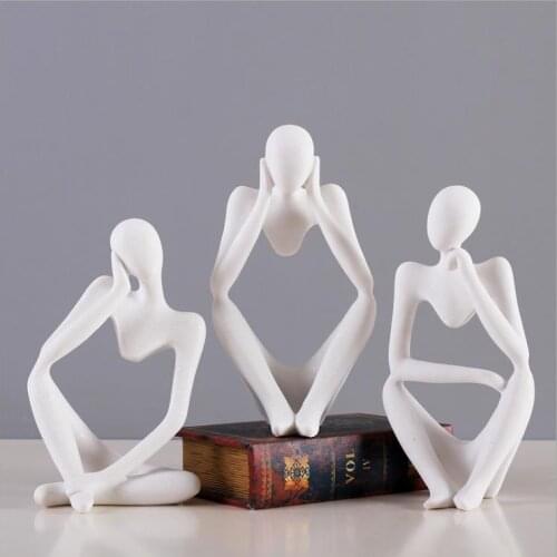 Abstract thinkers sculpture ,Figure resin statuette creative figurine ornaments modern home decoration accessories wedding gifts