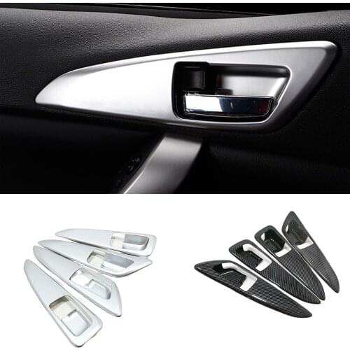 For Mitsubishi Eclipse Cross 2017 2018 ABS Matte/Carbon Fiber LHD Car inner door Bowl protector frame Cover Trim Accessories