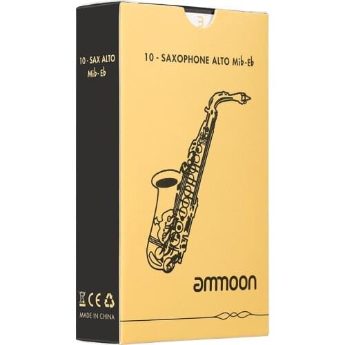 Ammoon 10pcs/ Box Alto Saxophone Reeds Sax Traditional Reeds Strength 2.5/ 3.0/1.5 Saxophone Accessories Woodwind Instruments