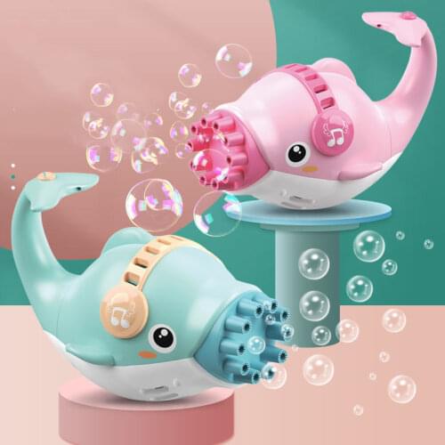 Automatic Gatling Bubble Gun New Dolphin Shark Toys Soap Water Bath Toy Bubble Machine Wedding Outdoor Toys For Children Bubbles