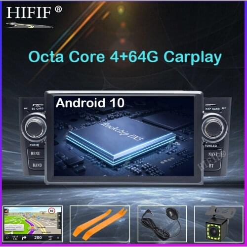 PX5 4GRAM+64GROM Car Multimedia player GPS Android10 Car Radio 1 Din DVD For Fiat/Grande/Punto/Linea 2007-2012 Radio FM steering
