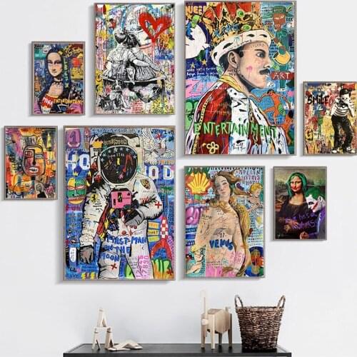 Banksy Graffiti Street Art Collection Follow Your Dream Smile Abstract Canvas Painting Poster Prints Wall Art Picture Home Decor