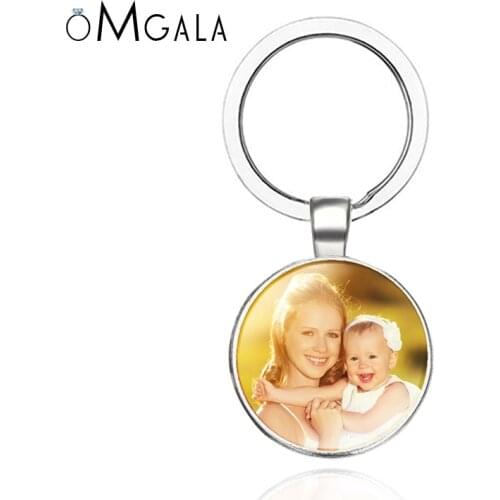 OMGALA Personalized Photo keychain Custom Key Chain Photo of Your Baby Child Mom Dad Grandparent Loved One Gift for Family Gift