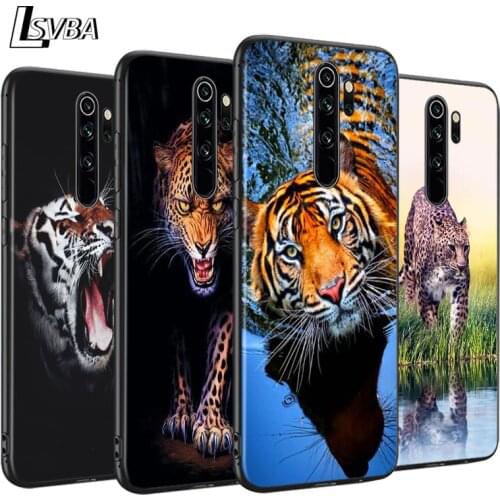 Tiger Leopard Animal Anti-Fall Phone Case For Xiaomi Redmi Note 9 9S Max 8T 8 7 6 5 Pro 5A 4X 4 Soft Black Cover Capa