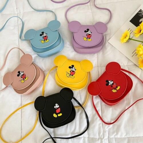 Disney Mickey Mouse Childrens Cute Small Bag Mini Shoulder Bag Cartoon Mickey Minnie Baby Coin Purse Girl Crossbody Bags Gifts
