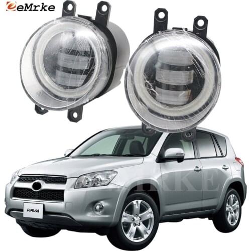 2-Pcs Angel Eye LED DRL Daylight Anti Fog Lights for Toyota RAV4 XA30 2005 '06 '07 -2012 Low Beam Foglight Lamp Car Accessories