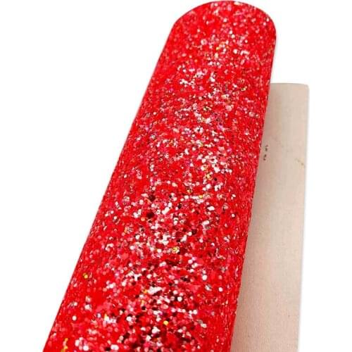 Fluorescent Silver Shiny Chunky Glitter Faux Leather Fabric Roll/Sheet Knitted Backing for Shoes/Bags/Wallets/DIY Accessories