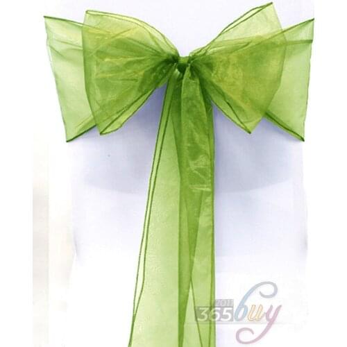 [ Fly Eagle ] 10PCS Organza Chair Sashes Bow Wedding Party Cover Banquet cover sashes #8 Sage Green
