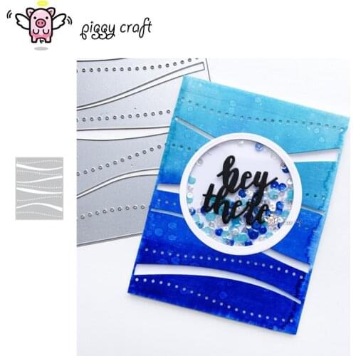 Piggy Craft metal cutting dies cut die mold Wavy Hole Frame Scrapbook paper craft knife mould blade punch stencils dies