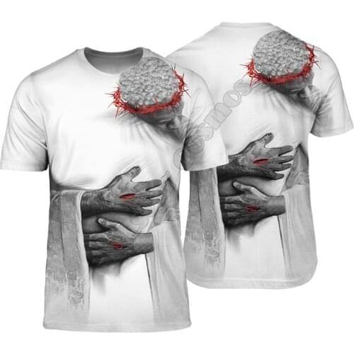 PLstar Cosmos Jesus 3D Printed t-shirt Harajuku Streetwear T shirts Hip hop Men For Women Short Sleeve 07