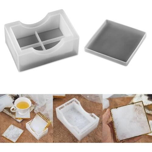 Square Coasters Epoxy Resin Molds Square Box Storage Resin Silicone Mould for DIY Crystal Crafts UV Epoxy Jewelry Making Tools