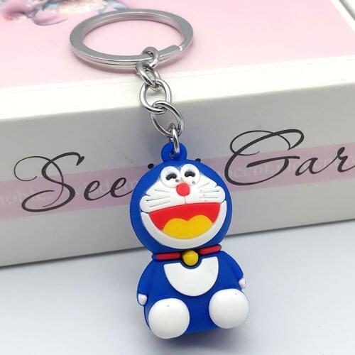 Cute Doraemon Keychain Bandai Toys for Childrens Keychain Chain On The Backpack Key Cahin Lovely Keyring 2021 Birthday Gifts New