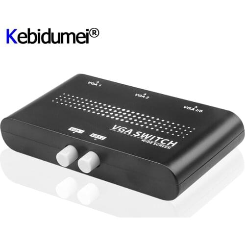 2 In 1 Out Mini 2 Port VGA Selector Box VGA/SVGA Manual Sharing Selector Switch Switcher Box VGA Switch For LCD PC