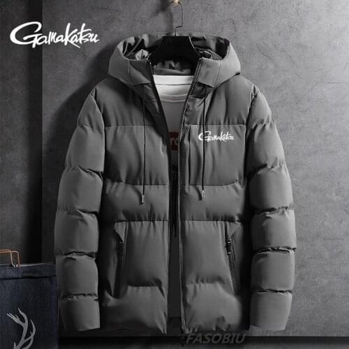 Gamakatsu Mens Velvet Fishing Clothes Thicken Thermal Zipper Outdoor and Hiking Jacket Winter Keep Warm Mountaineering Clothing