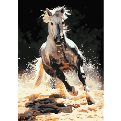 DIY 40X50cm Oil Painting By Numbers Running horse DIY Paint by numbers On Canvas Home Decor Digital Painting chrismas