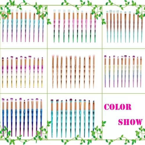 7/10Pcs Diamond Makeup Brushes Set Powder Foundation Eye Shadow Blush Blending Cosmetics Beauty Make Up Brush Tool Kits gift