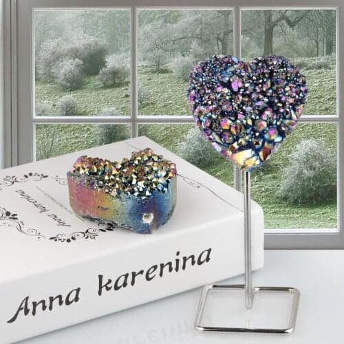 Wedding Party Love Heart Shape Crystal With Display Stand Holder Ornaments Room Decor Table Decoration Accessories
