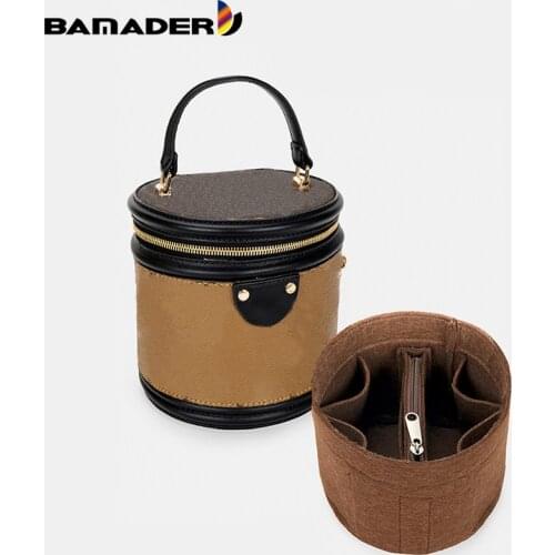 BAMADER New Style Cylinder Felt Cosmetic Bag Felt Cloth Organizer Insert Storage Bag Exclusive Cosmetic Bag for Brand Female Bag