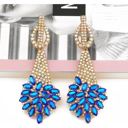 New Arrival Vintage Hollow Crystal Drop Earrings Statement Rhinestone Dangle Ear Ring Fashion Jewelry For Women Gift Wholesale