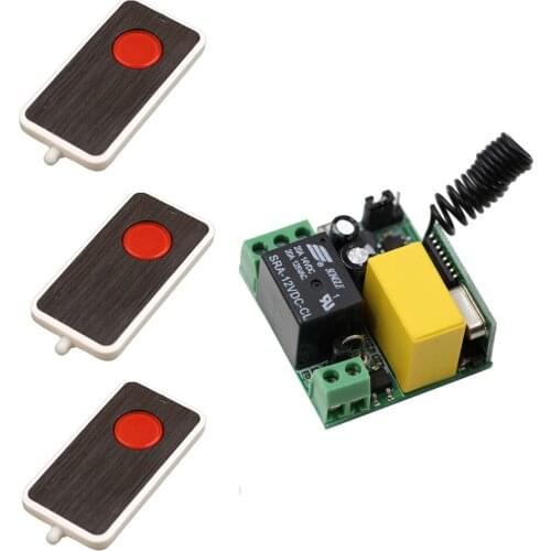 New AC220V 1CH Wireless Remote Control Switch System Mini Receiver with Case +3*Transmitters for Rolling Gate Electric Doors