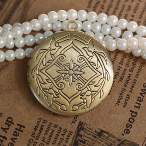 Wholesale 2pcs ANTIQUE BRONZE 31mm Round Charm&Pendant Photo Locket Frame Findings&Settings for DIY Necklace Jewelry Making